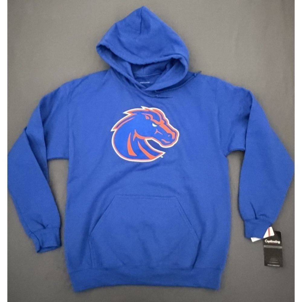 Captivating Boise State Broncos Hoodie Mens Size Medium Blue Collegiate New!